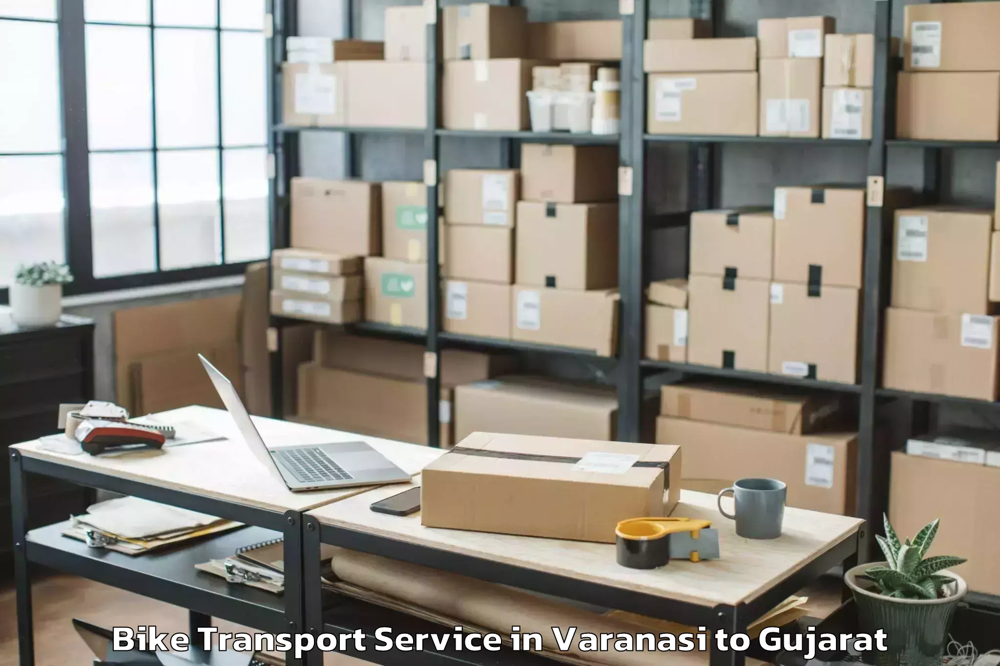 Top Varanasi to Sanand Bike Transport Available